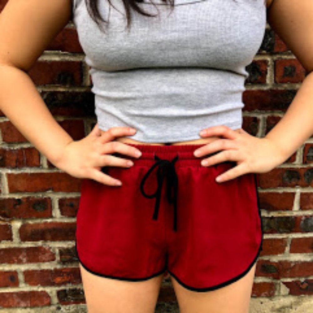 Red Running Athleisure Shorts